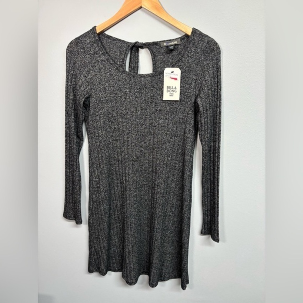 Billabong Women's Gray Long Sleeve Dress